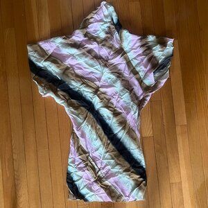 Rick Owens Sheer Chiffon Stripe Tunic Dress Coverup Size Small